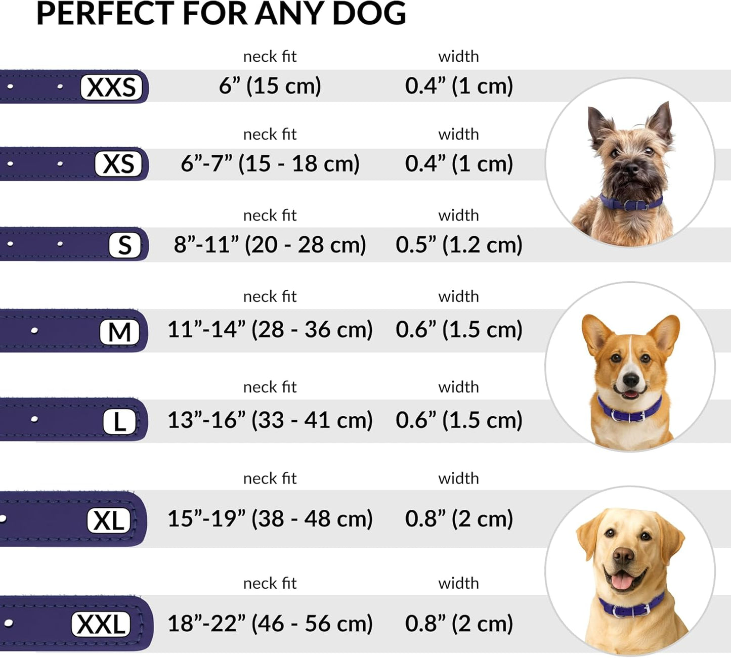 CollarDirect Rolled Leather Dog Collar, Soft Padded Round Puppy Collar, Handmade Genuine Leather Collar Dog Small Large Cat Collars 13 Colors (8-11 Inch, Purple Textured)