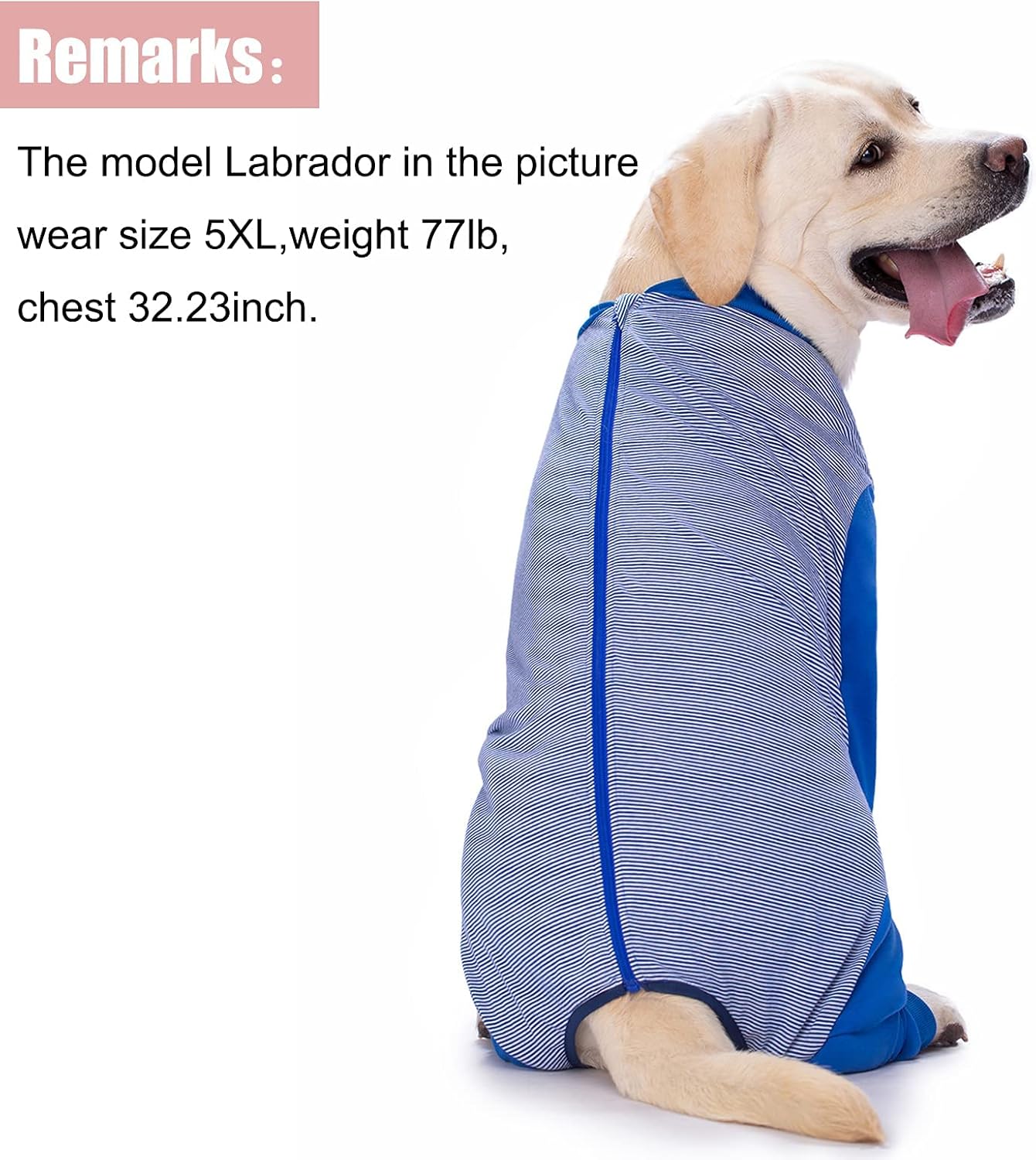 Yeapeeto Dog Onesie Surgery Recovery Suit for Large Medium Bodysuit Dogs Pajamas PJS Full Body for Shedding, Prevent Licking, Wound Protection, Cone Alternative (3XL, Blue)