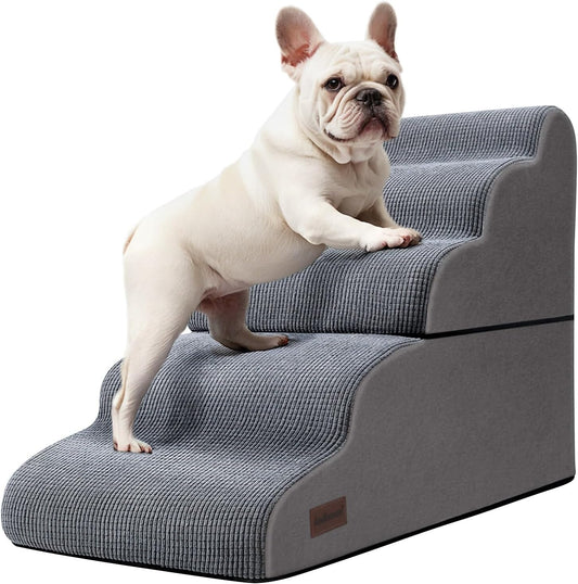 Dog Stairs and Ramp for High Bed, 5-Step Dog Steps for Small Dogs and Cats,Non-Slip Pet Stairs Suitable High Bed Climbing