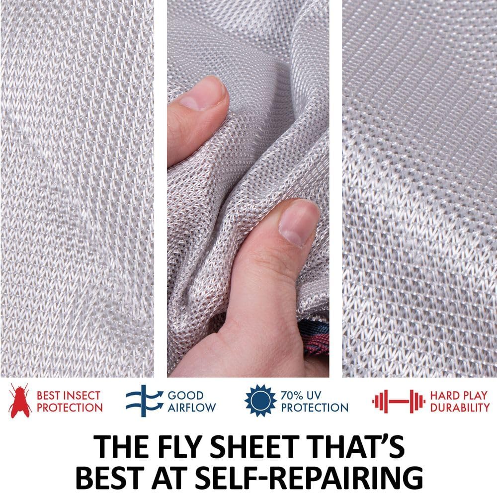 Dura-Tech RipGuard Adjusta-Fit Horse Fly Sheets | Self-Repairing Durability | Enhanced UV & Insect Protection | Ideal for All Horse Breeds