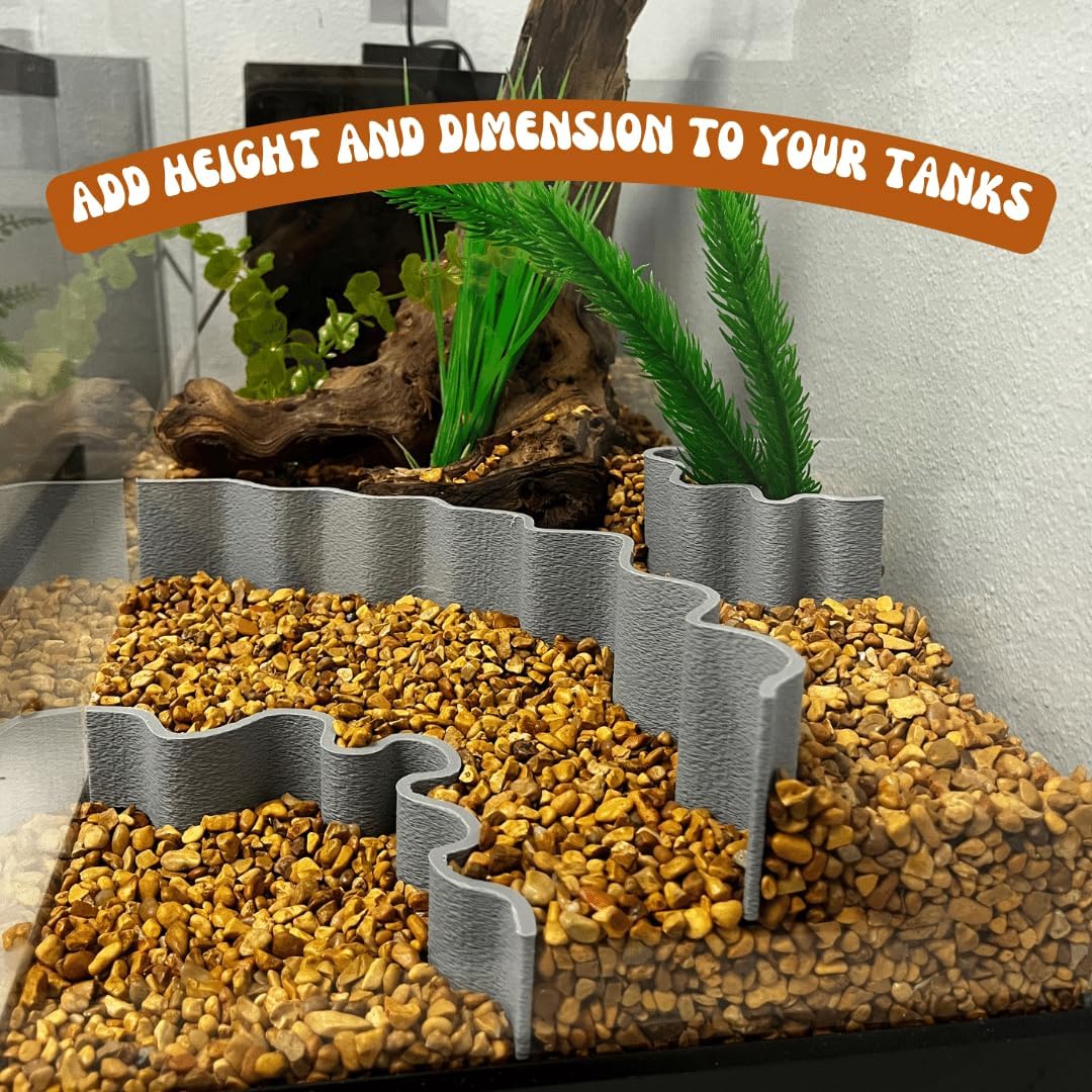 REEFSHAPE Aquarium or Terrarium Substrate Cliffs Combo Pack | Separate Substrate Layers in Aquariums or Terrariums to Create Cliffs & Depth | Made in USA (Cliff Combo, Gray)