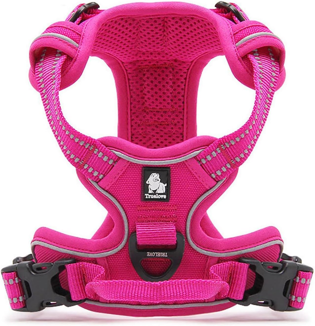 TRUE LOVE Truelove Adjustable No-Pull Dog Harness Reflective Pup Vest Harnesses Comfortable Control Brilliant Colors TLH5651(Fushcia,XS)