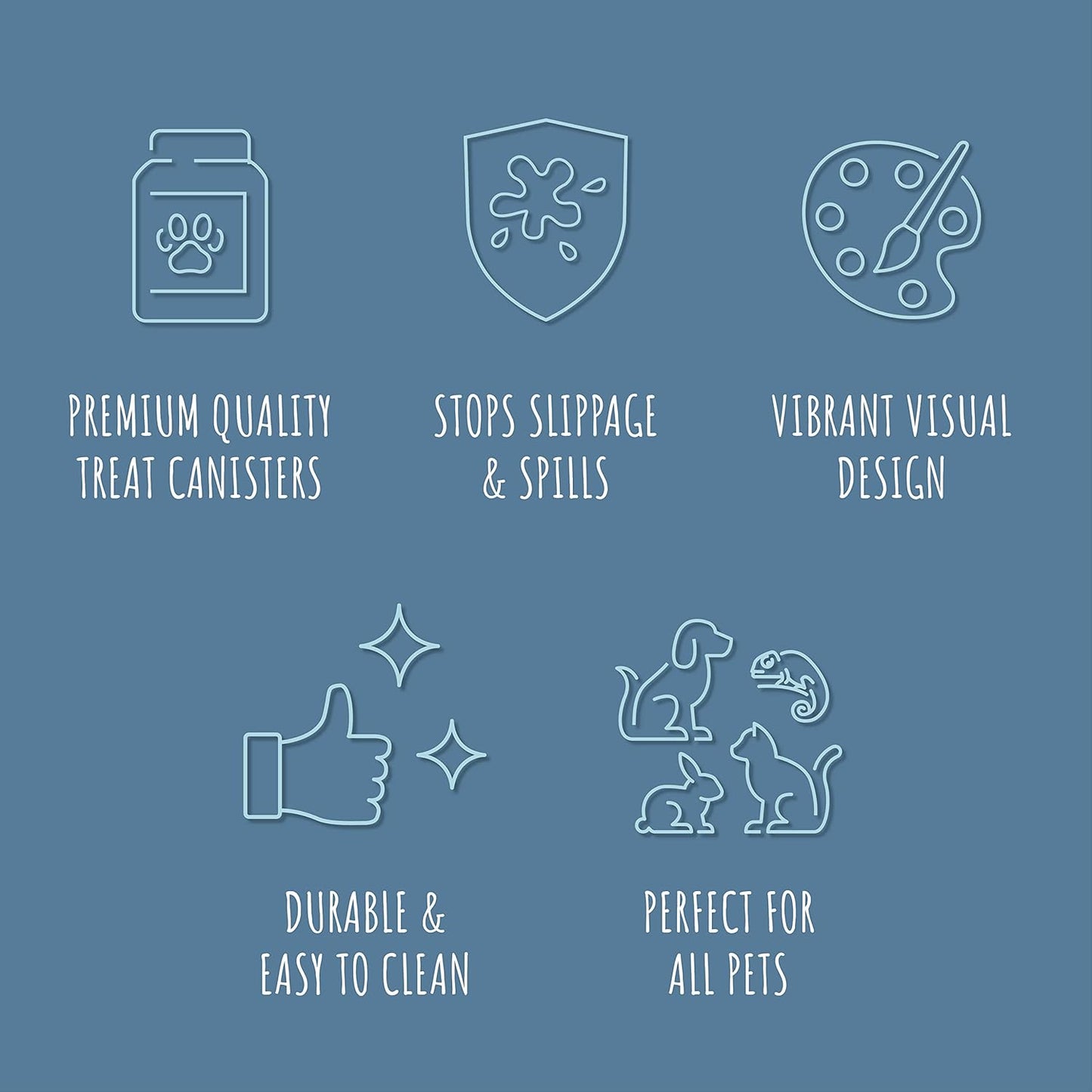 Park Life Designs - Metal Pet Treat Jar with Airtight Lid for Dogs, Cats, Puppies and More, Chic Kitchen Countertop Container for Cookies, Biscuits and Treats (Gourmet Biscuits, Grey, 1.4 Qt)