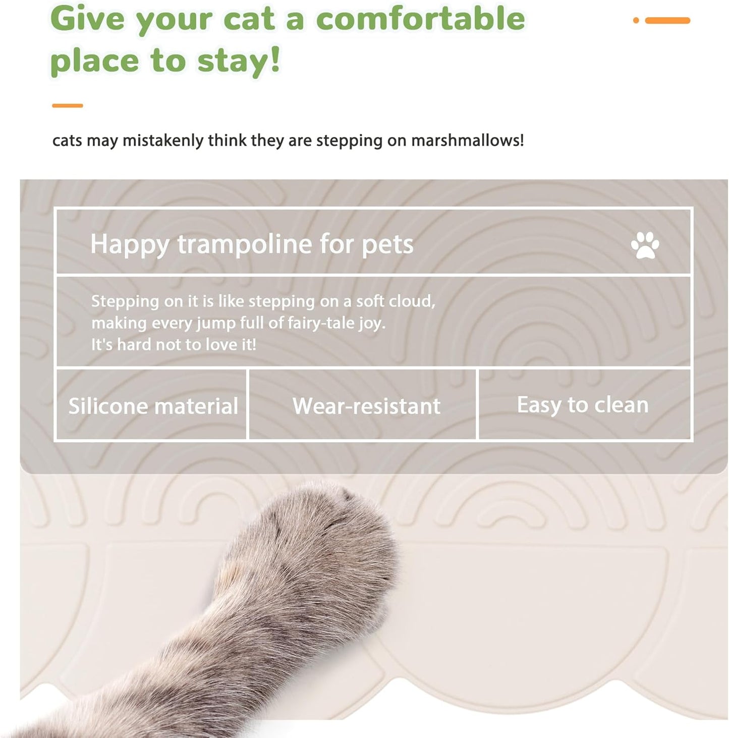 Li&Zhao Dog Food Mat - Cloud Cat Food Mat Pet Food Mat Dog Bowl Mat Waterproof Pet Mats for Food and Water for Floors Waterproof(Beige)