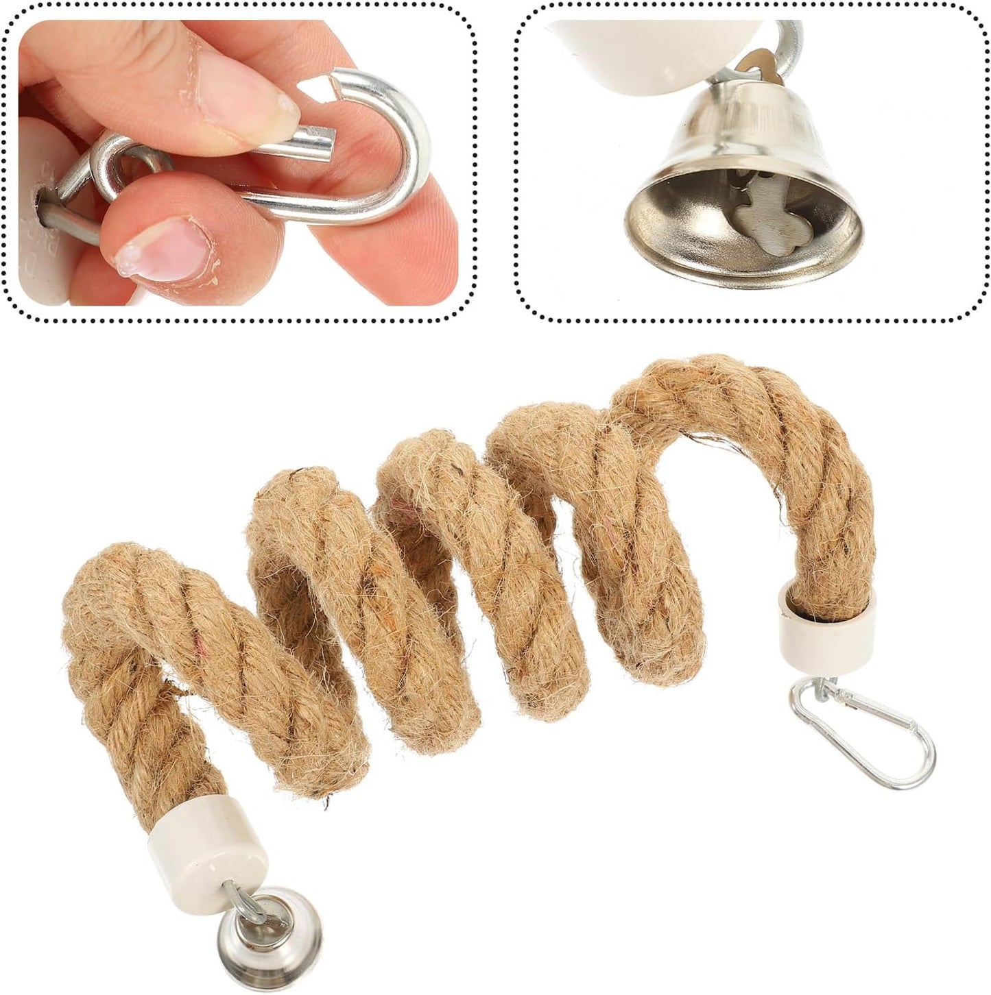 Parrot Toys Bird Spiral Rope Perch Jute Parrot Swing Climbing Standing Toys Chewing Toys Bungee Bird Toys 1m Parakeet Toys