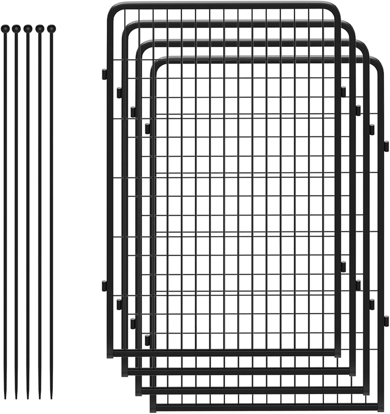 FXW Rollick Unleashed Dog Playpen for Indoor, Yard, RV Camping, 45 inch 4 Panels for Large Dogs, Black│Patented