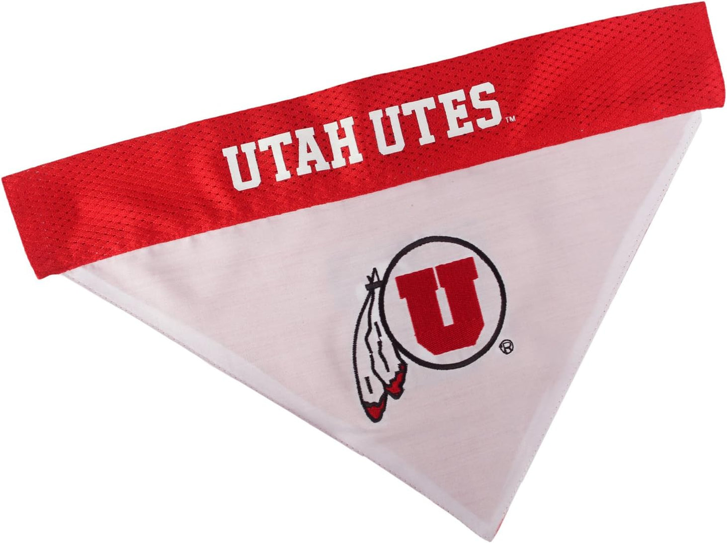 Pets First Collegiate Pet Accessories, Reversible Bandana, Utah Utes, Large/X-Large