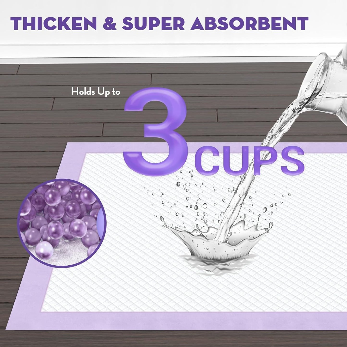 CROCI Puppy Pads 22x22in Small with Adhesive Tabs, Dog Pee Pads Absorbs Up to 3 Cups Potty Training, Disposable (100 Counts)