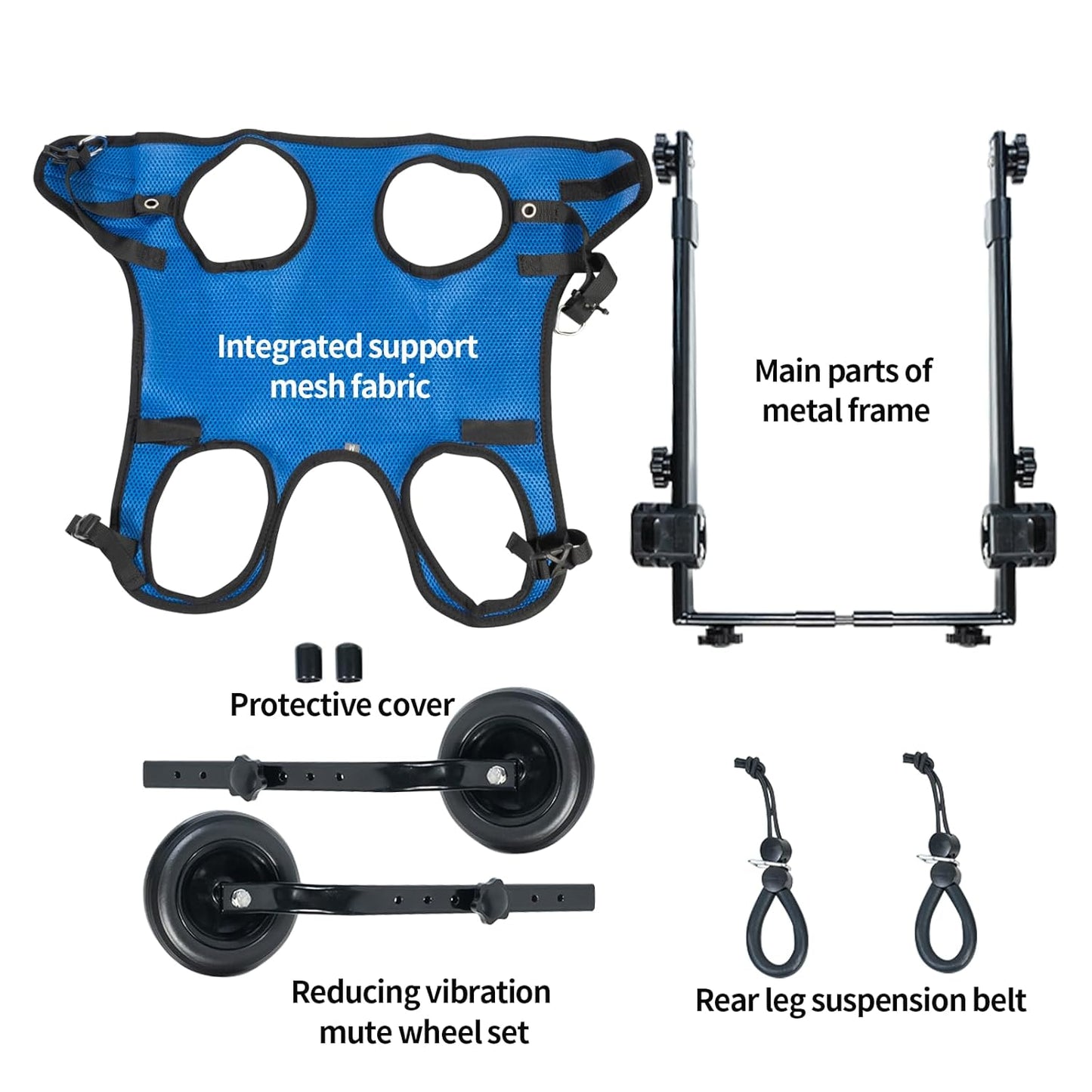 Pet Wheelchair for Leg Support Helps Senior， Wheelchair for Back Legs，Adjustable Pet Cart，Assist a paralyzed pet get Back on its feet，Support Leg Brace and Hip(Small)