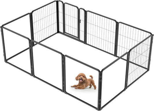 FXW Homeplus Unleashed Indoor Dog Playpen - Stress-Free and Safe Play, Heavy Duty 24 Inch 5 Acrylic Panels + 5 Wire Panels Dog Pen for Puppy and Small Dogs, Black│Patented