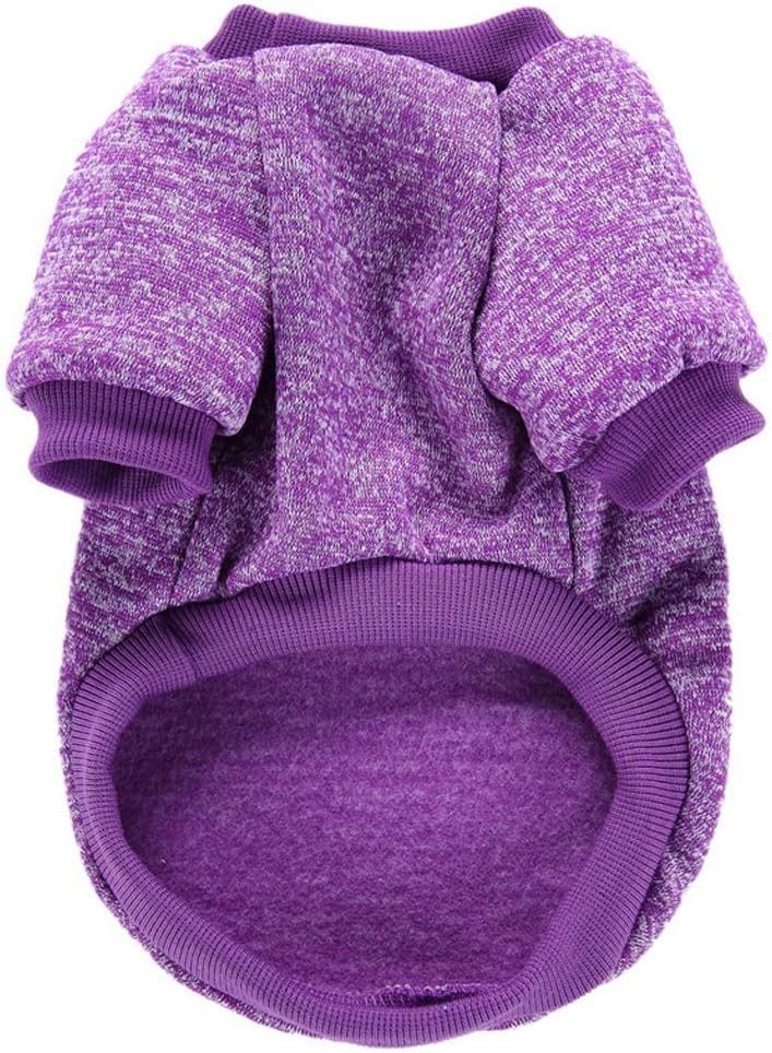 Jecikelon Dog Clothes Dogs Sweater Soft Puppies Clothing Winter Puppy Sweaters Warm Outfit for Dogs Small XXS XS Cat Apparel (Purple, M)