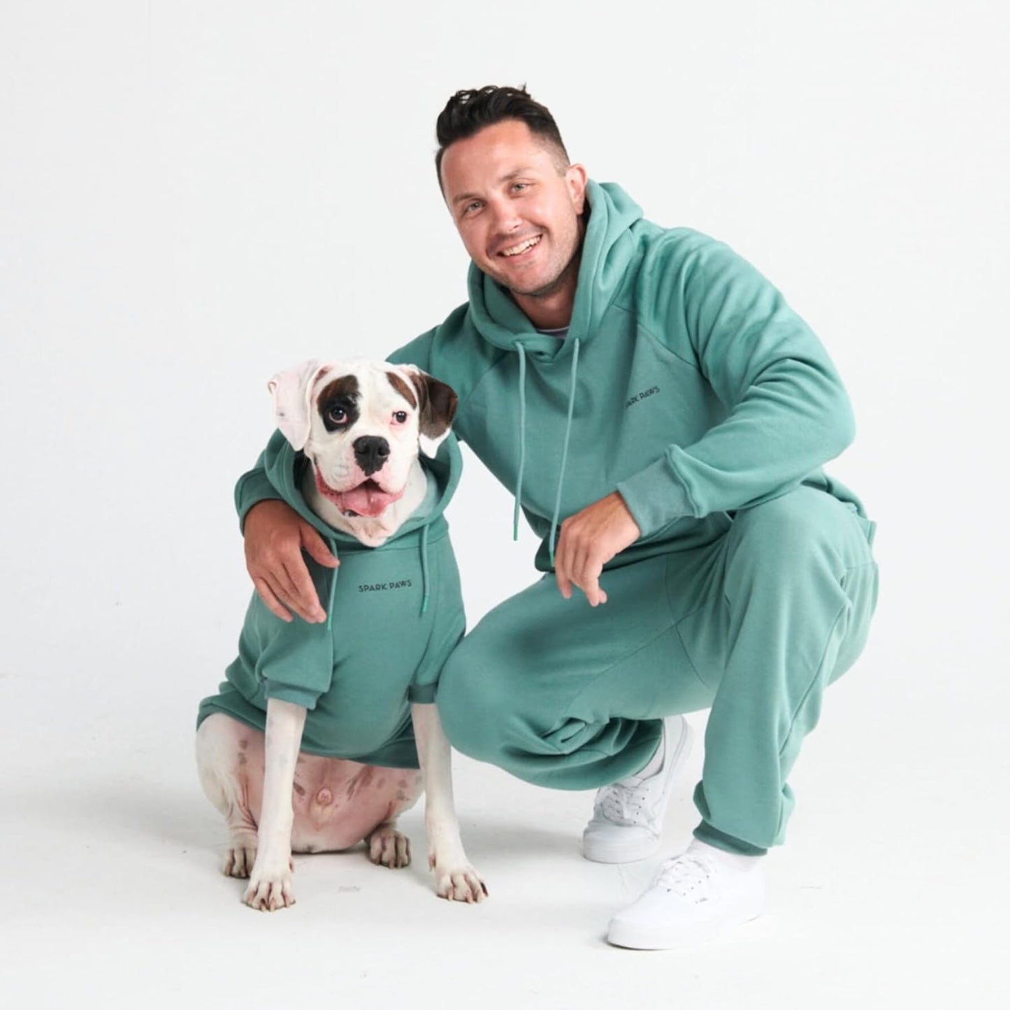 Spark Paws Dog Hoodie – Premium Dog Sweater for Small, Medium, and Large Dogs | Warm Outfits for French Bulldogs, Pitbull, Puppy, Winter Jacket Alternative - Teal - 4XL