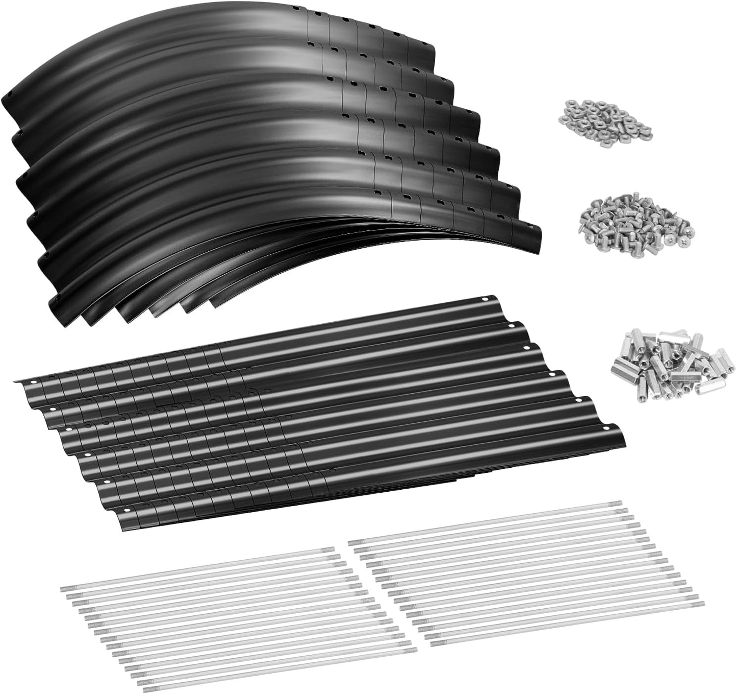 Land Guard 8×2×1.5ft Galvanized Raised Garden Bed Kit, Raised Garden Boxes Outdoor, Oval Metal Raised Garden Beds for Vegetables, Gray