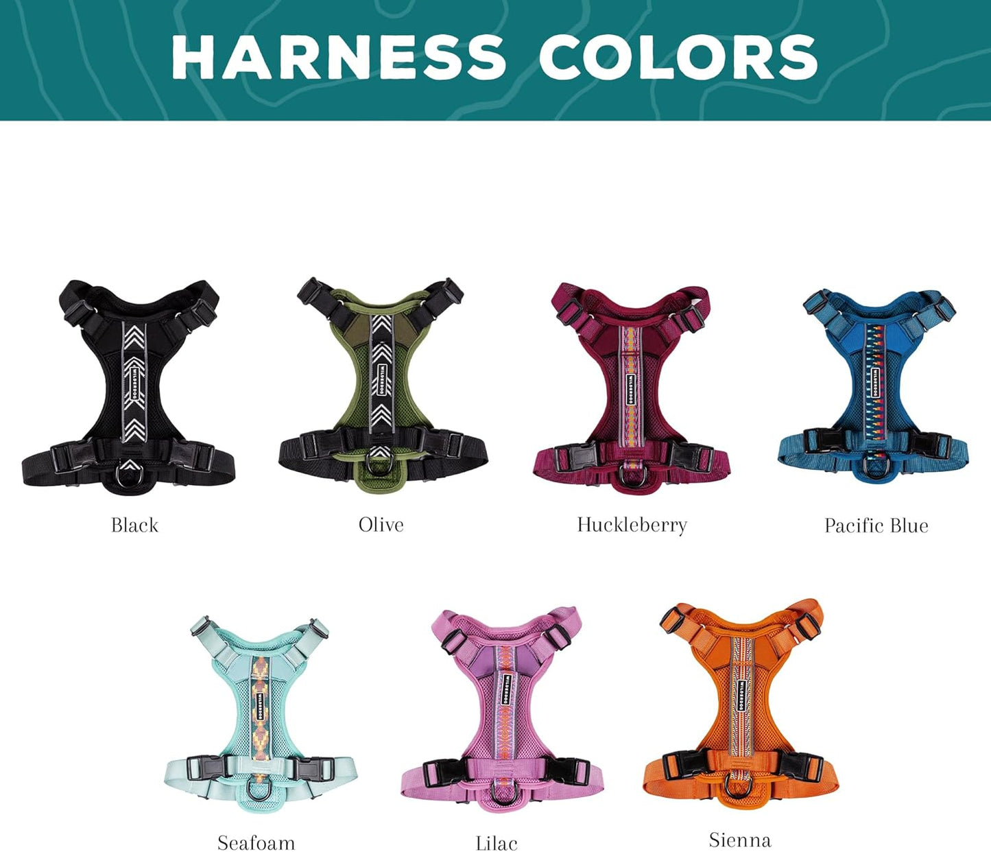 Wilderdog Lightweight Dog Harness with Reflective Straps - Small - Seafoam