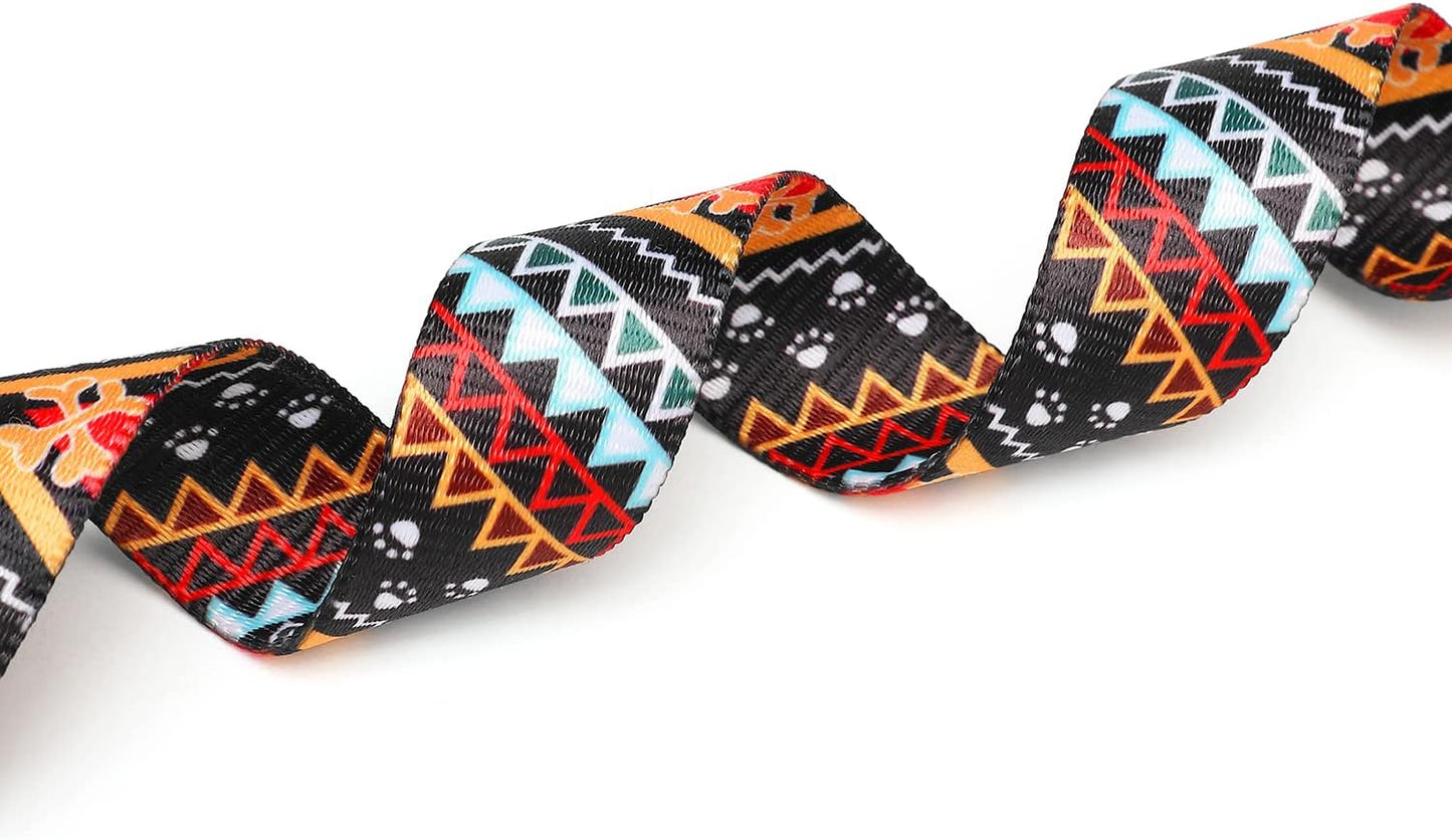 Mercano Adjustable Dog Collar - Special Design Patterns, Soft Nylon Comfortable Durable Pet Collar for Small Medium Large Dogs (S, Ethnic Gold)