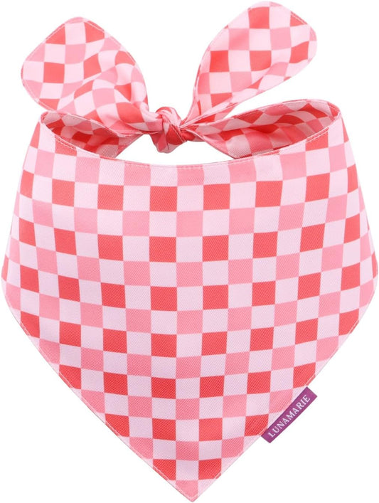 LunaMarie - Luxury Pet Birthday Bandanas -Premium & Silky Poly Fabric | 100% Handmade | Custom Shape Dual Layered (Rebel, Large)