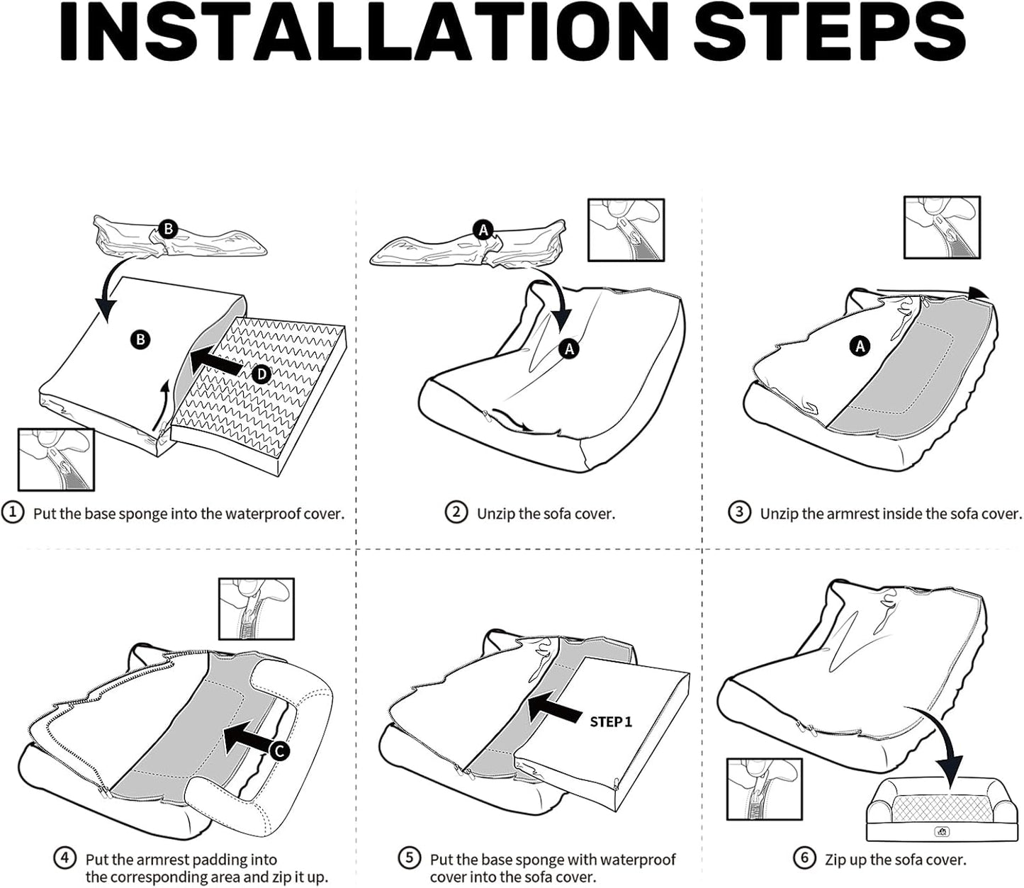 Hollypet Orthopedic Dog Bed for Large Dogs, Supportive Foam Pet Couch with Removable Washable Cover and Non-Slip Bottom, Waterproof Lining Dog Sofa Bed, Blue, L (36 * 26 * 8)