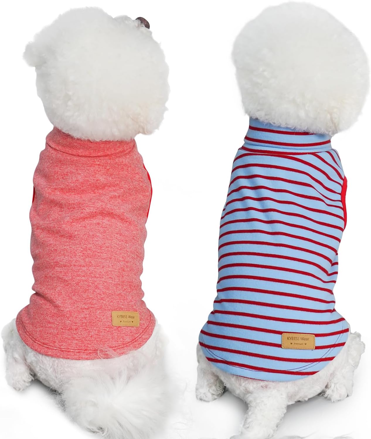 KYEESE 2Pack Dog Sweater Turtleneck Pets Coats Warm Dachshund Clothes Stretchy Pet Sweatshirt Pullover Small Pet Sweaters Soft Dogs Clothes Dog Sweaters for Small Dogs Girl
