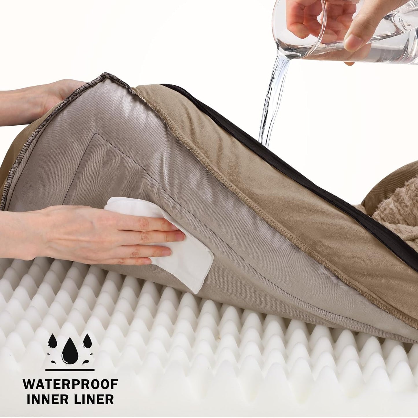 INVENHO Orthopedic Dog Beds Large Sized, XL Washable Dog Sofa with Egg-Crate Foam, Waterproof Lining and Non-Skid Bottom