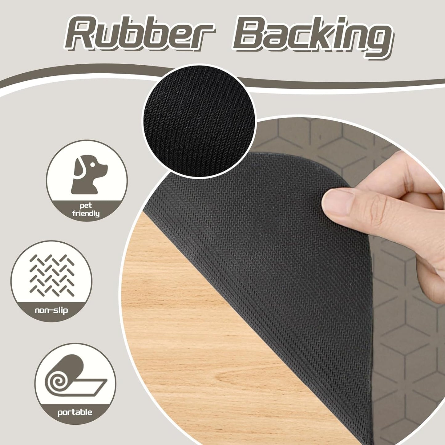 Le courant Pet Feeding Mat-Absorbent Pet Placemat for Feeding Bowl, with Waterproof Rubber Backing, Quick Dry Water Dispenser Mat for Dog and Cat,Brown.Dog Paw-15.7x23.6 in