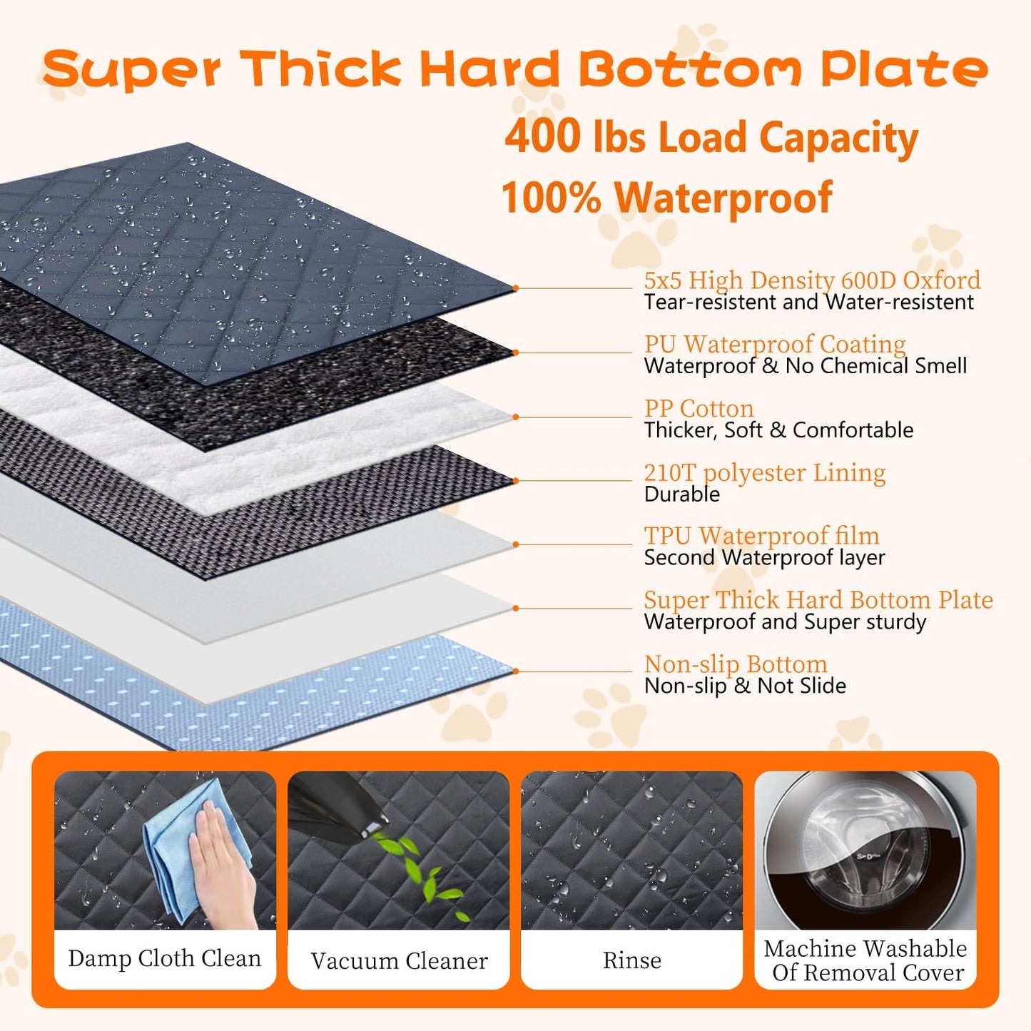 Paw Jamboree XXL Truck Dog Car Seat Cover Hard Bottom for Back Seat Extender for Dogs Hammock for Car Backseat Cover Crew Cab