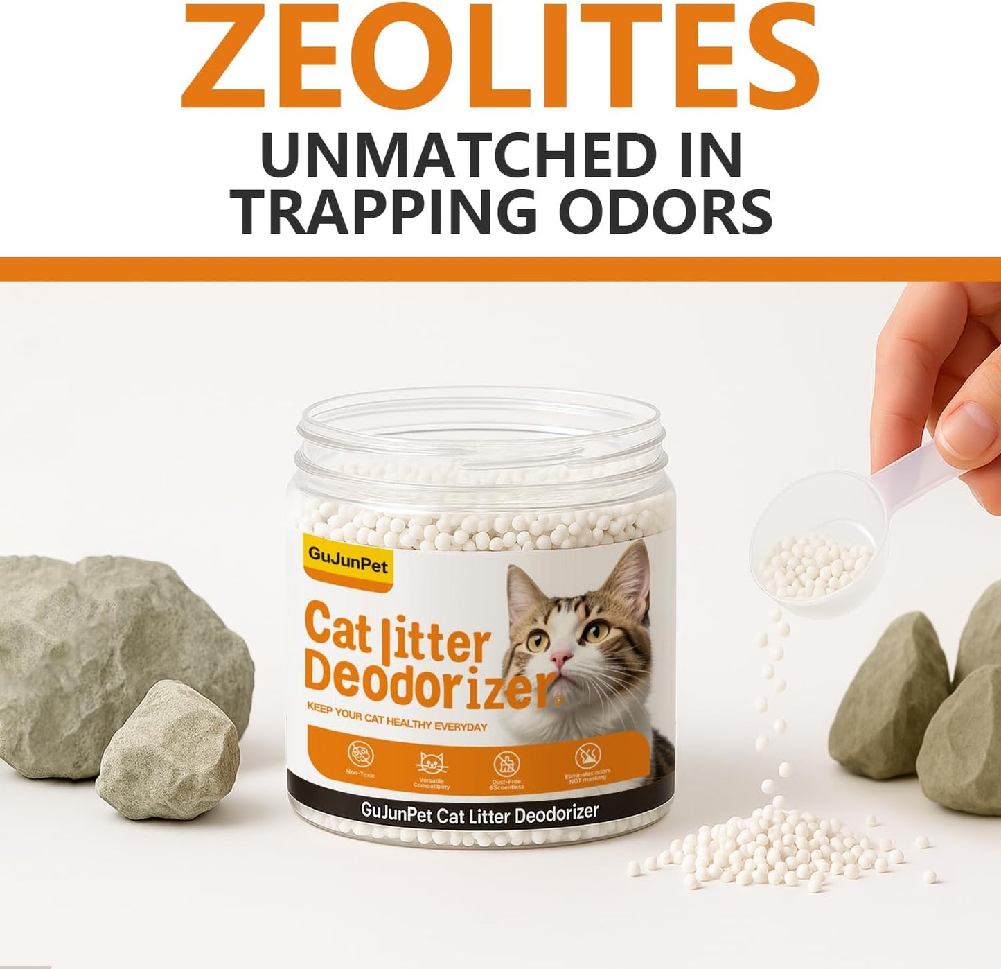 Cat Litter Deodorizer - Advanced Fragrance-Free Odor Control for Sensitive Cats - Reduces Scooping, Extends Litter Use - Hypoallergenic Formula Ideal for Multi-Cat Homes