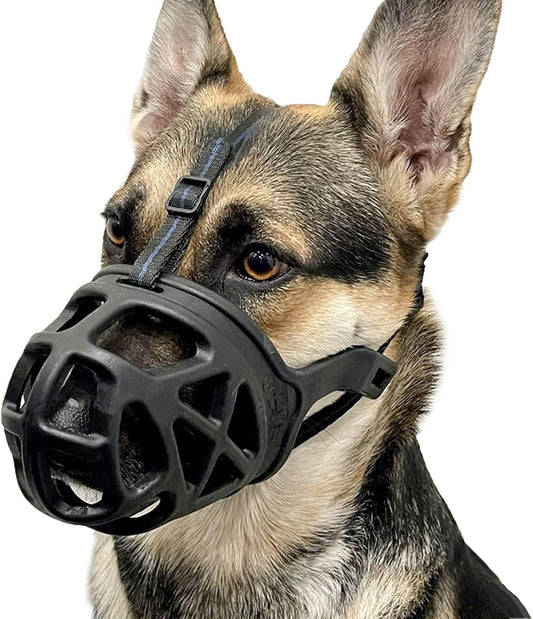 BARKLESS Dog Muzzle, Basket Muzzle for Biting, Chewing and Scavenging, Humane Cage Mouth Cover, Perfect for Grooming and Training Small, Medium, Large Aggressive Reactive Dogs (XS, Black)