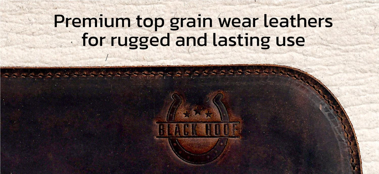 Black HOOF BlackHoof Steam Pressed Merino Wool Felt Contoured Pad 1 Inch Thick(31in Length and 32in Width), Saddle pad for Horses, White