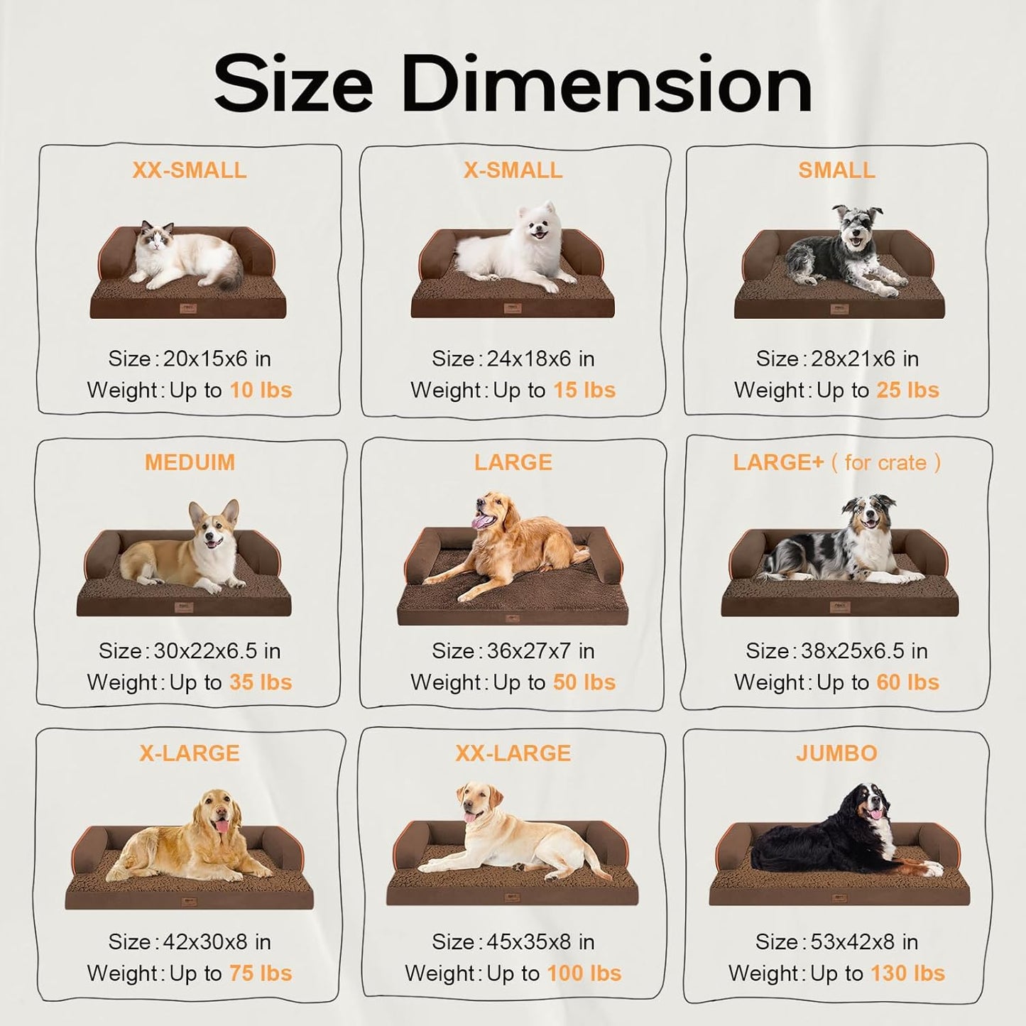 Small Dog Bed and Cat Sofa Waterproof Orthopedic Dog Beds for Small Dogs Cat Bed Comfy Pet Couch Sofa Beds with Washable Removable Cover & Non-Slip Bottom