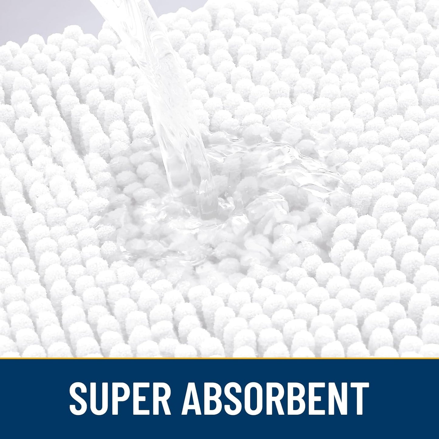 Smiry Dog Door Mat for Muddy Paws 36x24, Absorbs Moisture and Dirt Doormat, Non-Slip Washable Quick Dry Chenille Front Door Mat Indoor Entrance, Entryway Carpet for Inside Floor, White