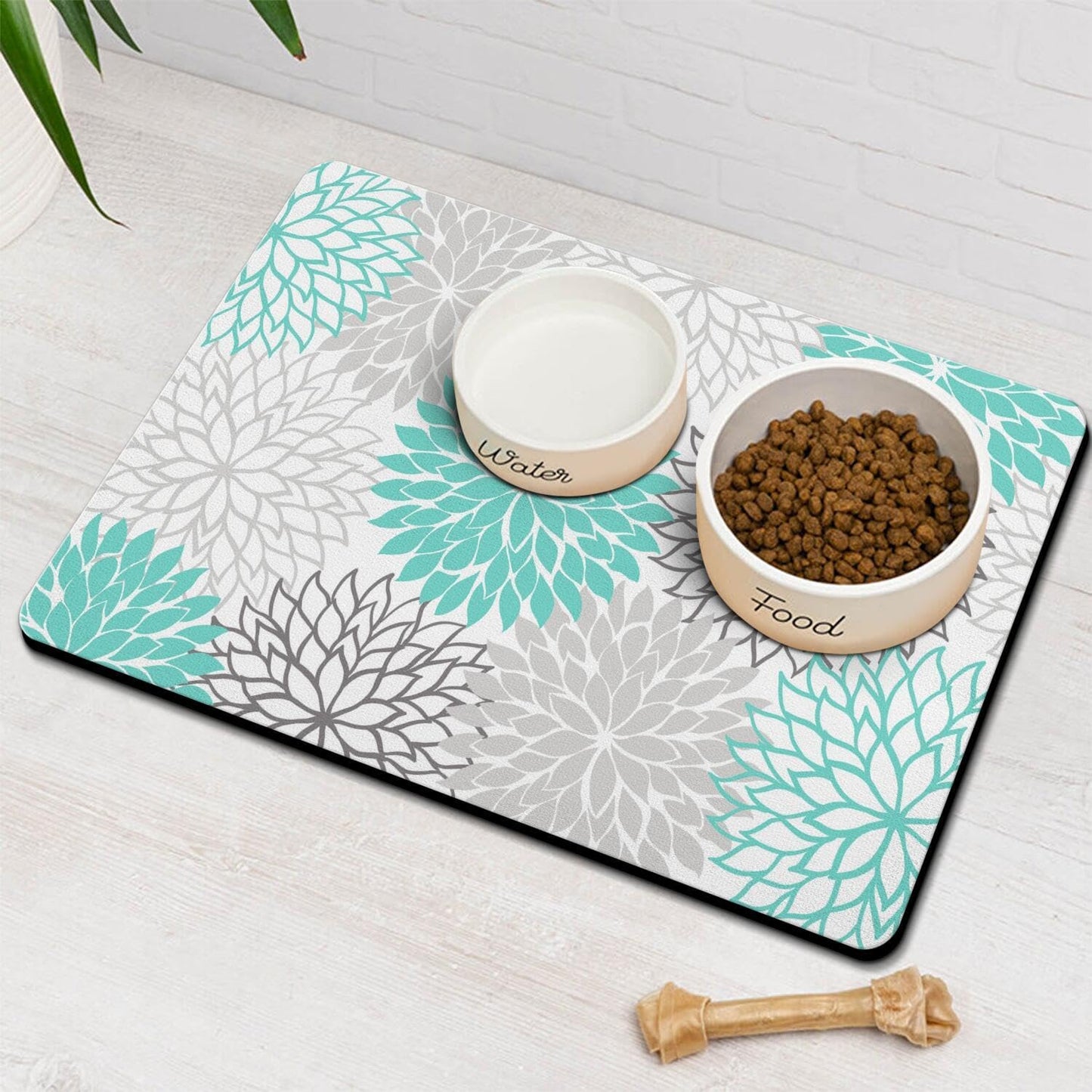 Pet Feeding Mat for Floors Waterproof Dog Mat for Food and Water Absorbent Quick Dry Non Slip mat for Cat Bowls