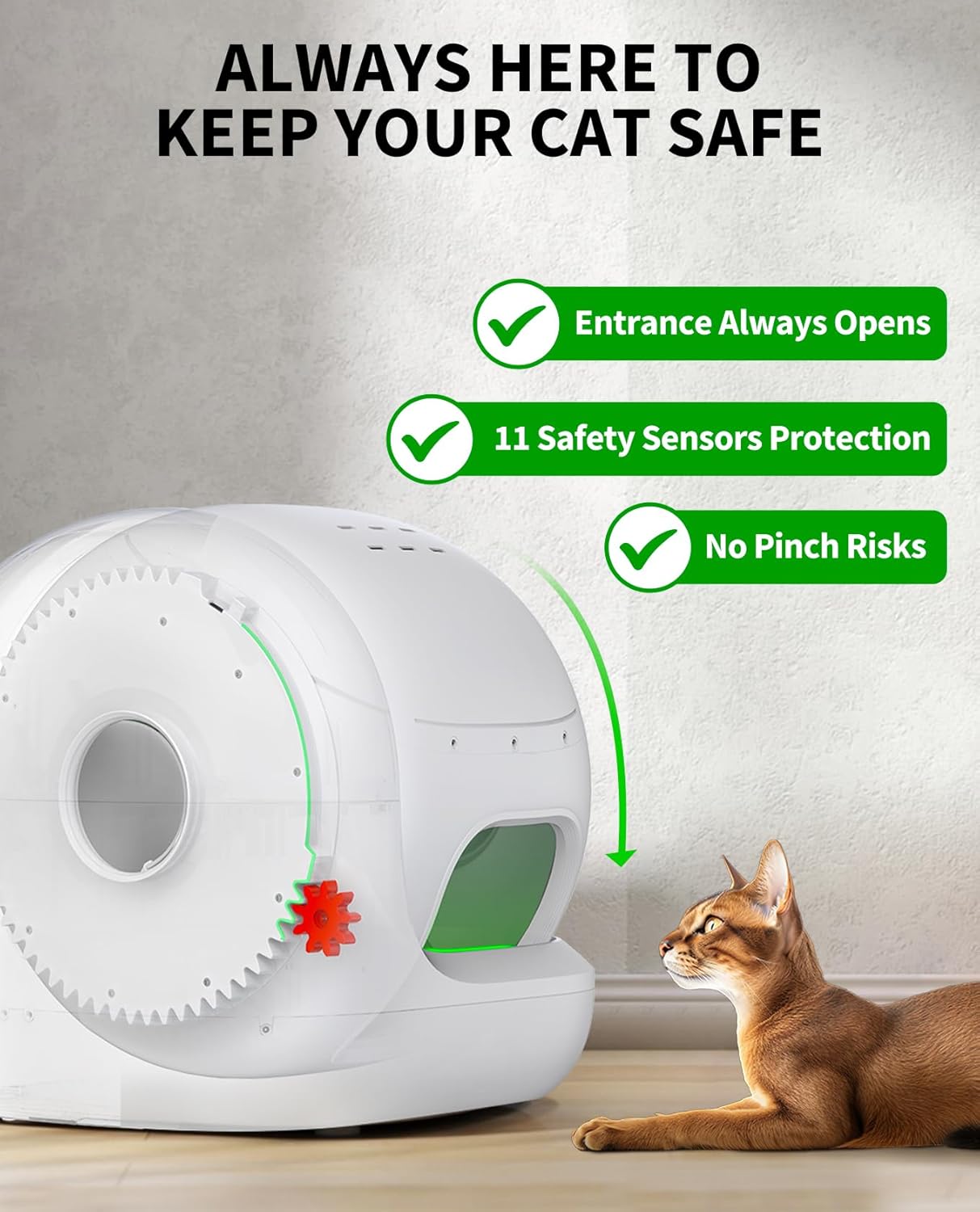 PETKIT PuraMax 2 Automatic Self-Cleaning Cat Litter Box, App Control Scoop-Free Litter Box with Safety Sensors, Odor Free & Anti-Leakage Basic Bundle Includes Trash Bags,2.4G WiFi & Low Entrance