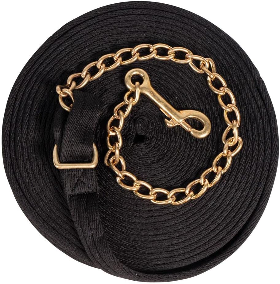 Dura-Tech Cushion Lunge Line for Horses | Stable Use & Horse Training | Horse Lunge Line with Snap | Durable Horse Lead Rope | 30 Foot Length | Replaceable Brass Snap