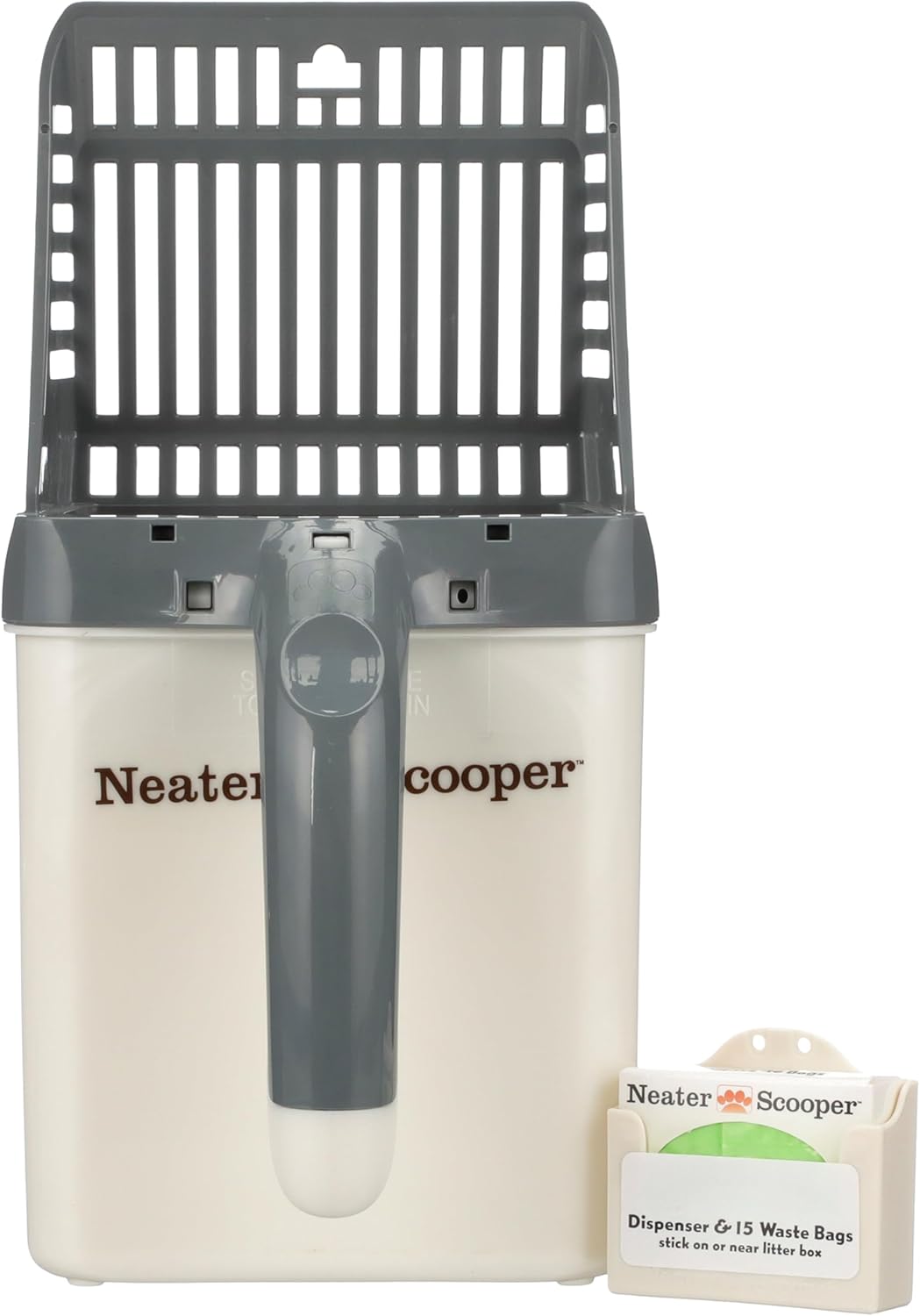 Neater Pet Brands Neater Scooper Standard Cat Litter Scoop, 15 Refill Bags – Mess-Free Cat Litter Scooper with Bag, Spill-Proof Kitty Box Sifter, Bin Doubles as Scoop Holder, For Single-Cat Households