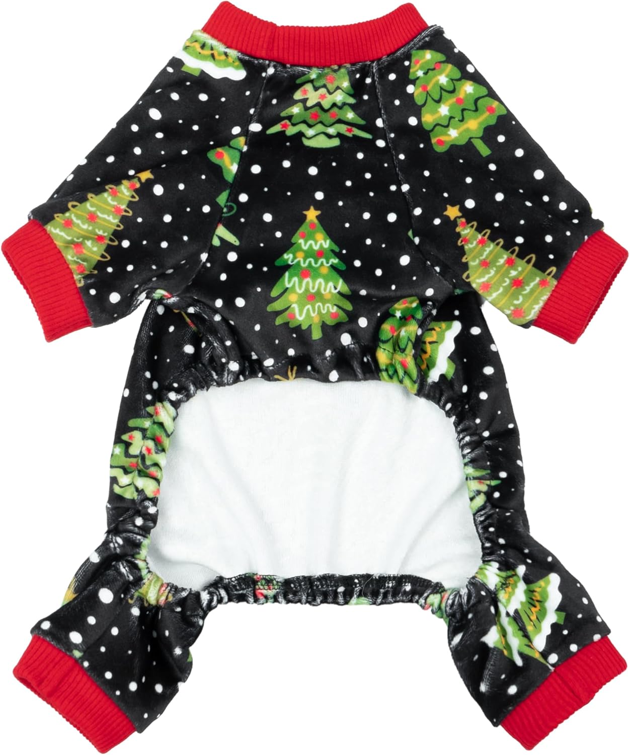 Fitwarm Christmas Tree Dog Pajamas, Christmas Clothes for Small Dogs Boy Girl, Holiday Pet Outfit, Black, Red, Green, Yellow, Small