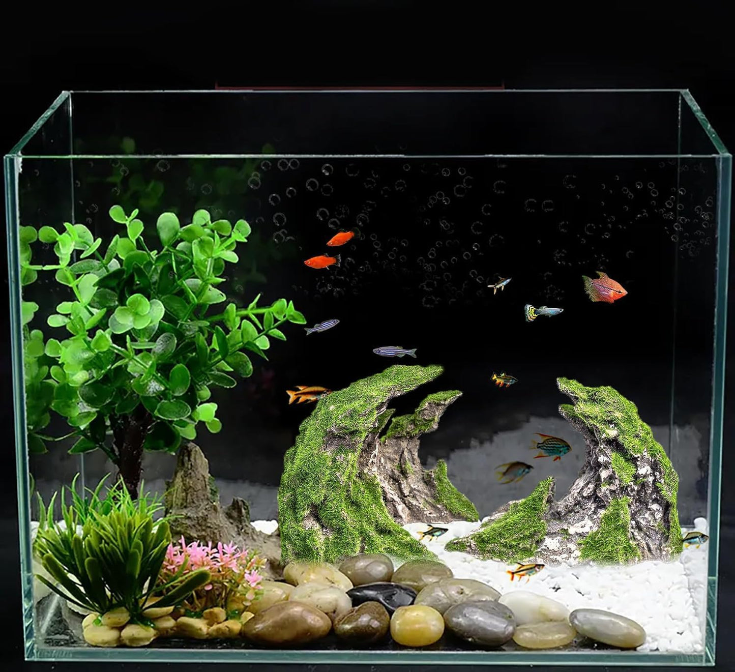 Novelsite Fish Tank Accessories, Aquarium Decorations, Scenery, Rock Ornaments - Create Aquatic Beauty with Premium Aquarium Decorations,8.5" W x 4.5" H x 3.2" D