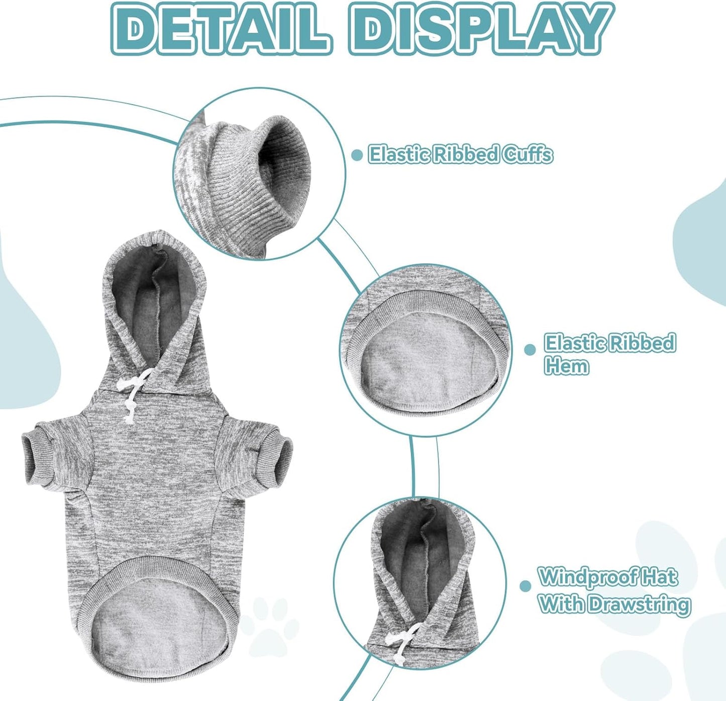 Dog Sweaters for Medium Dogs Dog Hoodie Fleece Dog Sweater Soft Dog Clothes Sweatshirt with Pocket Dog Hoodie for Medium Dogs(Grey&M)