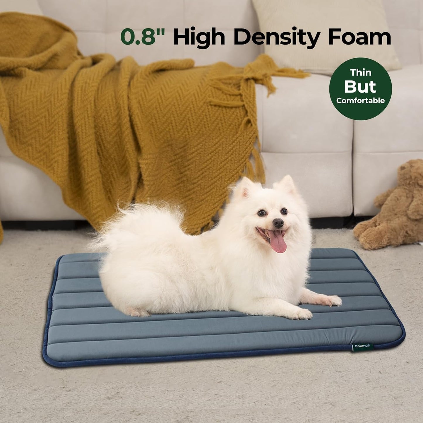 BALANCE Dog Crate Pad, Dog Foam Crate Mat Kennel Pad, Washable Water-Resistant Pet Bed Flat Dogs Cage Mat for Large Dogs