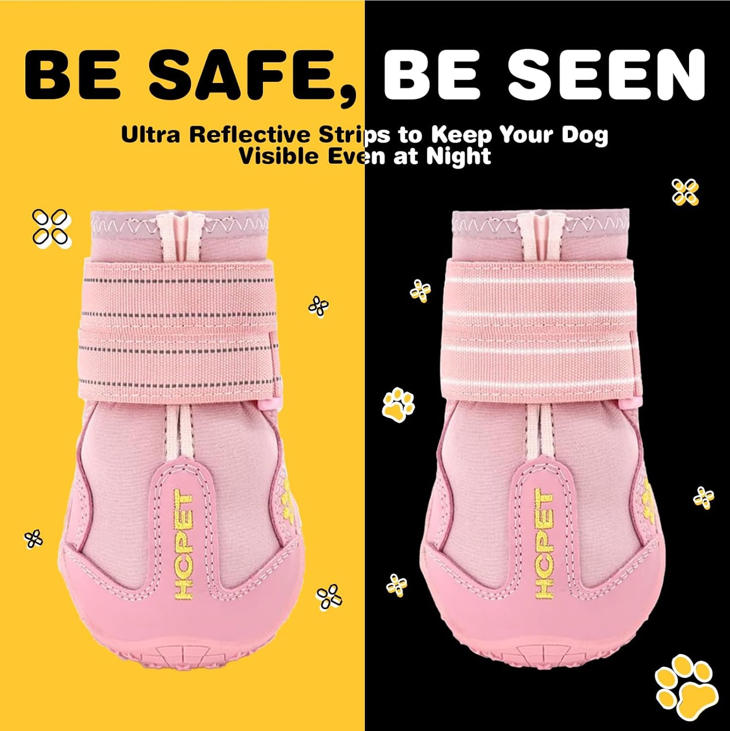 Hcpet Dog Shoes, Dog Boots for Small Dogs, Breathable Medium Dog Booties Paw Protector for Summer Hot Pavement, Winter Snowy Day, Outdoor Walking, Indoor Hardfloors Anti Slip Sole Pink Size 5