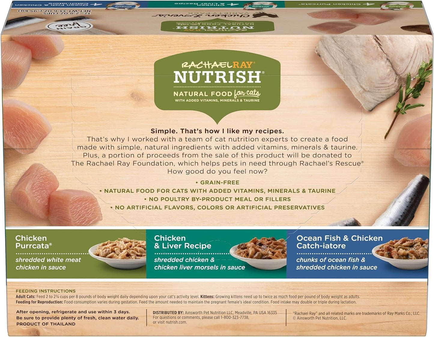 Rachael Ray Nutrish Premium Wet Cat Food, Chicken Lovers Variety Pack, Grain Free, 2.8 Oz. Tub, Pack Of 12