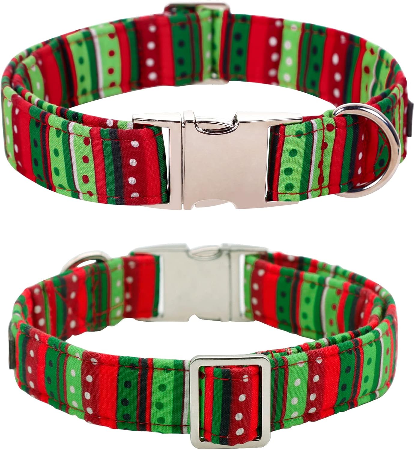 Lionet Paws Christmas Dog Collar with Bowtie, Dog Sailor Bow Collar with Metal Buckle for Dogs and Cats, Adjustable Comfortable Dog Collar Girl Gift, S, Neck 10-16 in