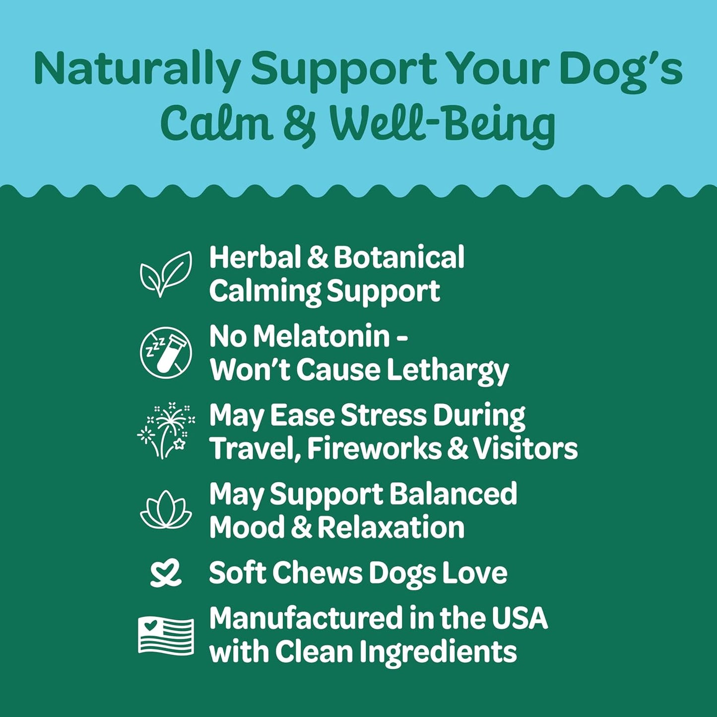 Wholesome Pride Calming Supplement for Dogs - 90 Soft Chews - Natural Anxiety Relief, Separation & Noise Stress Support with Herbal Ingredients, No Melatonin, Non-Drowsy