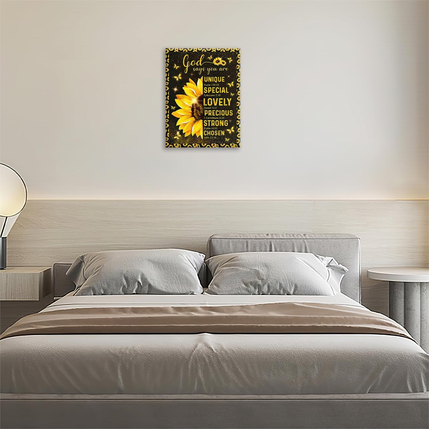 Christian Sunflower Bathroom Pictures Wall Art, Bible Verse Bathroom Wall Decor for Bedroom Office Wall Decorations for Bathroom Living Room Painting Artwork Modern Poster Prints 16"L x 12"W