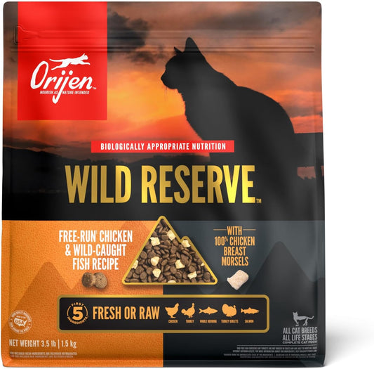 ORIJEN Wild Reserve Dry Cat Food Free-Run Chicken & Wild-Caught Fish Recipe 3.5lb Bag