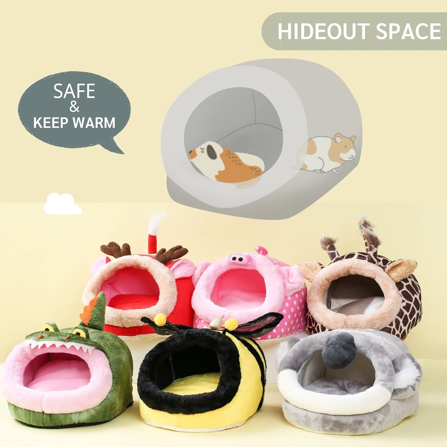 JanYoo Hamster Guinea Pig Supplies Bed Accessories House Hedgehog Cage Supplies Chinchilla Ferret Rat Gerbil
