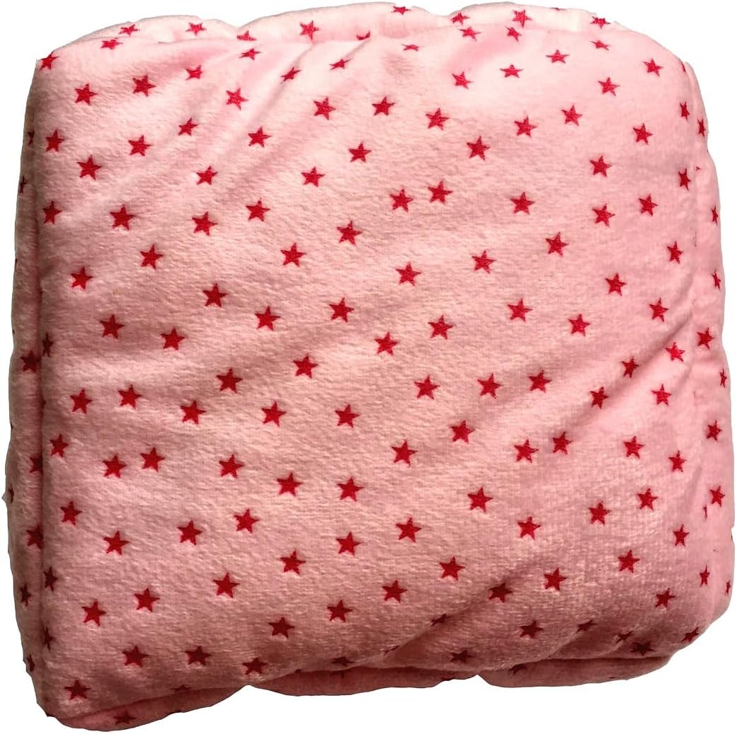 WOWOWMEOW Small Animals Warm Hanging Cage Cave Bed for Hamsters, Guinea-Pigs, Rats, Rabbit and Chinchillas (L, Star-Pink)