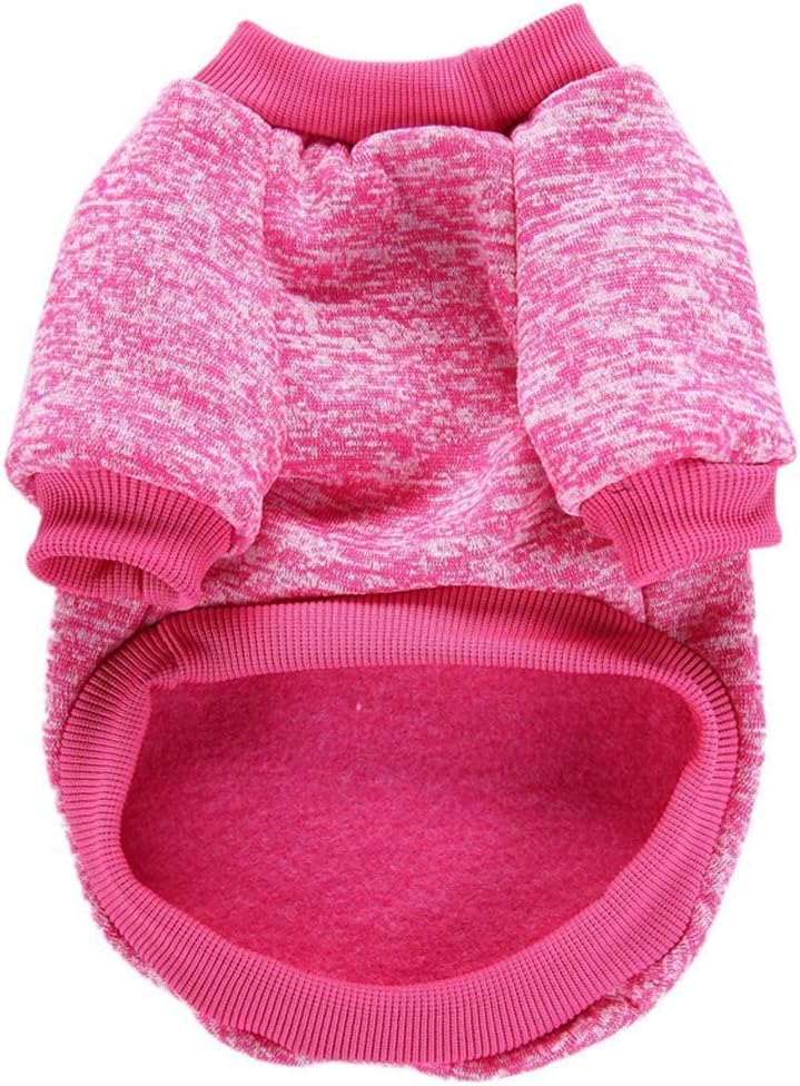 Jecikelon Dog Clothes Dogs Sweater Soft Puppies Clothing Winter Puppy Sweaters Warm Outfit for Dogs Small XXS XS Cat Apparel (Large, Rose red)