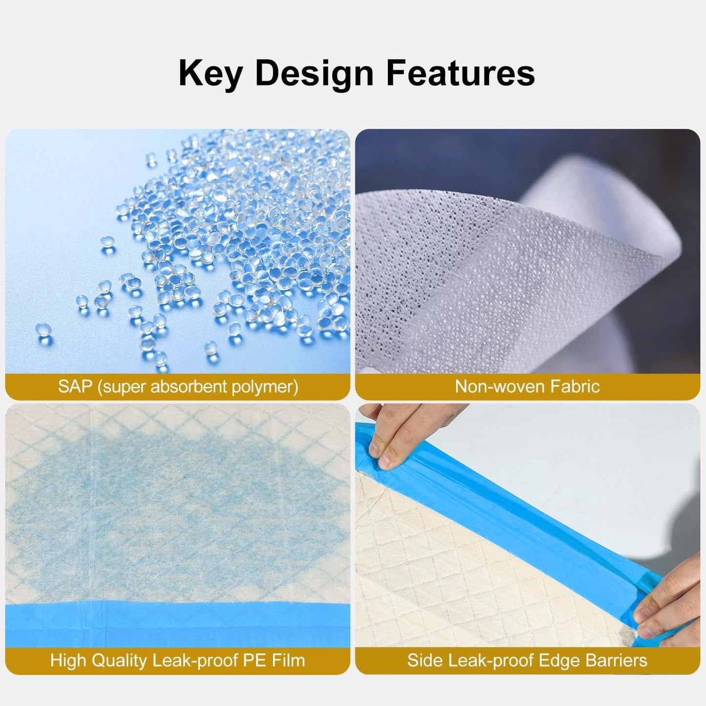 Gardner Pet Ultra Absorbent Thicker Dog Pee Pads Extra Large XL 28"x34" Leak-Proof Odor-Control Blue Puppy Training Pads Full Edge-Wrapping Pad for Dogs Dogs, Puppies, Doggie, Cats, Rabbits - 30 Ct