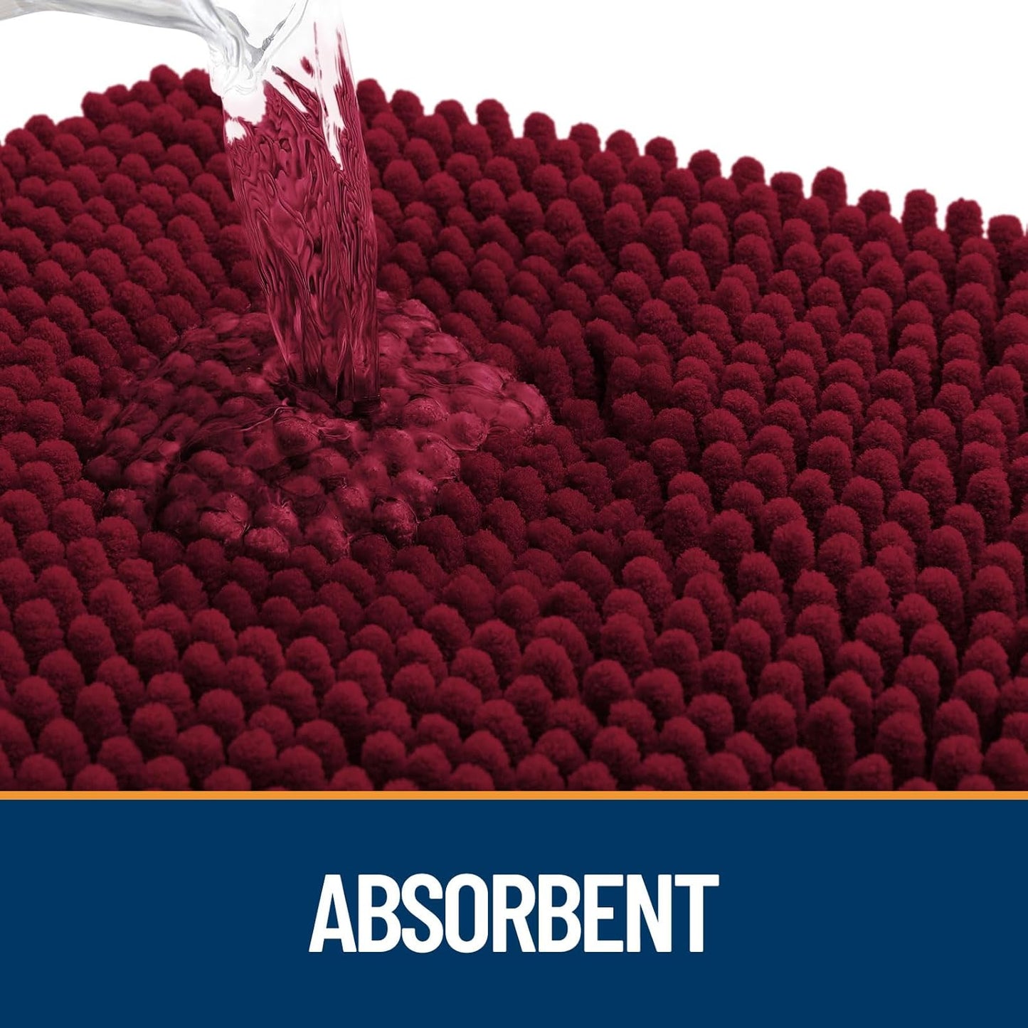 OLANLY Dog Door Mat for Muddy Paws 30x17, Absorbs Moisture and Dirt, Absorbent Non-Slip Washable Doormat, Quick Dry Chenille Mud Mat for Dogs, Entry Indoor Entryway Carpet for Inside Floor, Burgundy