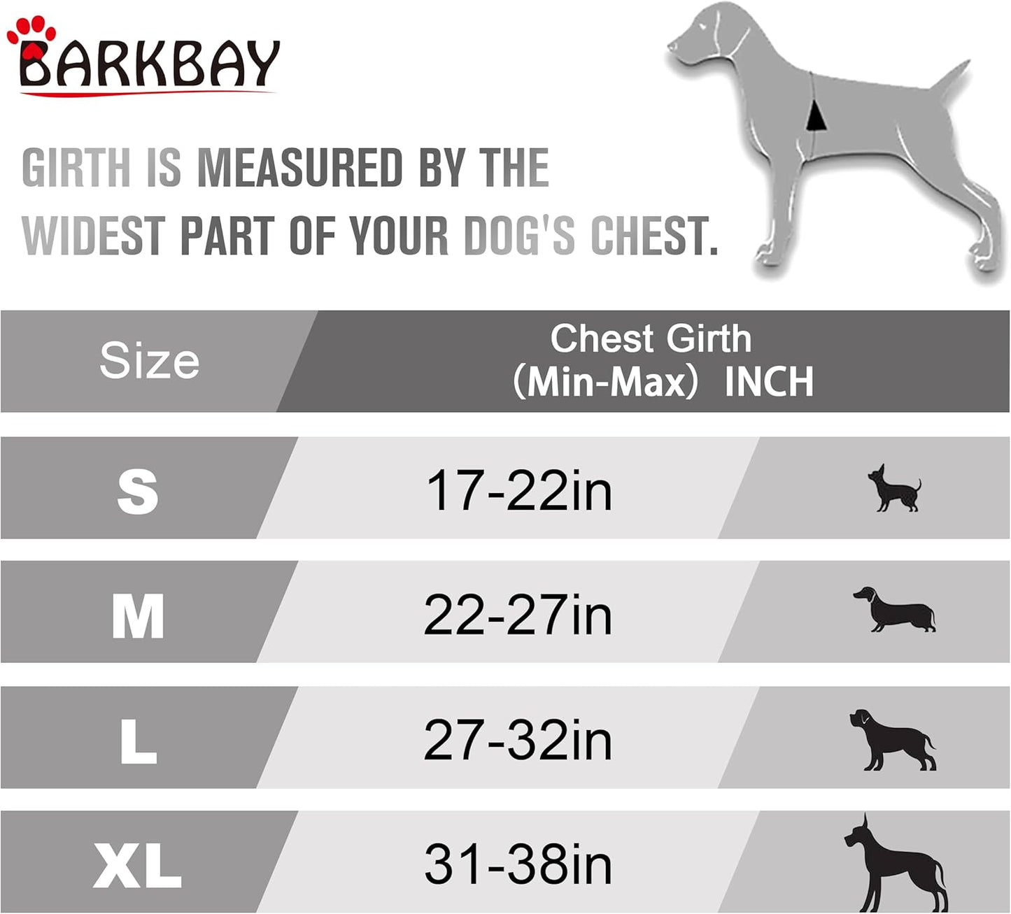 BARKBAY No Pull Dog Harness Front Clip Heavy Duty Reflective Easy Control Handle for Large Dog Walking(Red,S)